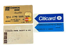 Vintage Lot of 3 Department Store Credit Charge Cards Citicard Chemical Bank picture