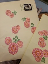 Vintage 70s Avon Floral Stationery Set Notecards & Gold Seals picture