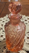 Baccarat French Antique Rose Tiente Swirl Perfume Bottle picture