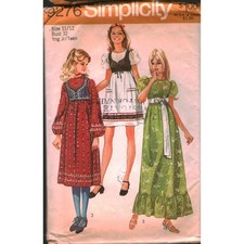Vintage 1971 Simplicity 9276 Sewing Pattern Young Junior Teen Dress Bolero 11/12 picture