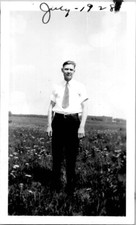 Handsome Tall Man Standing in a Flower Prairie 1920s Vintage Photo Gay Int picture