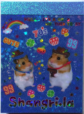 Q-LIA Hamster Shangri La Glitter Mini Memo Pad Made in Japan Heisei Retro Fancy picture