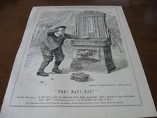 1901 Original POLITICAL CARTOON - PENNY ARCADE as PEACE South African War Game picture