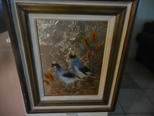 Vintage Nice RARE Mixed Media FOIL ART 