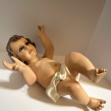 Weighted Baby Jesus Glass Eyes Soft Eye Lashes Movable Arms Beautiful Vintage picture