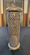 Antique Brass Moroccan Style Candle Holder Extra Tall picture