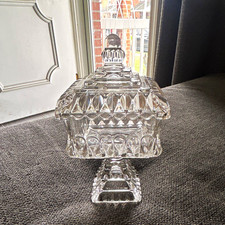 Vintage Jeanette glass company wedding box / bowl clear candy dish  picture