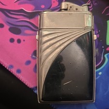 Vintage Evans Spitfire Cigarette Lighter & Case No. 19028 Engraved 