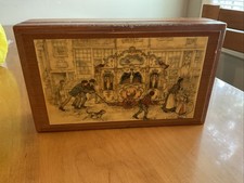 Vintage Anton Pieck The Barrel Organ  Decoupage Wooden Box picture
