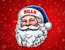Buffalo Bills Santa Laminated Vinyl Sticker - 4.5