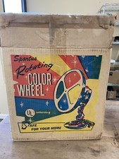 Vintage Spartus Christmas Tree Rotating Color Wheel Works w/ Box Works AS IS picture