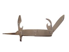 U.S MILITARY ARMY STYLE POCKET KNIFE UTILITY MULTI TOOL 100% STAINLESS STEEL NEW picture