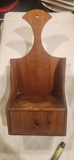 Vintage  wooden wall-mounted pipe box or salt box. picture