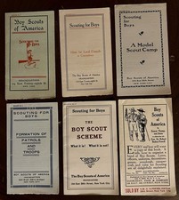 RARE 1910 Boy Scouts of America Bulletins 1-5 Complete Set + YMCA Prospectus Lot picture