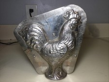Antique Vintage Detailed Feather Rooster Chocolate Mold 8” Tall Vormenfabriek?? picture