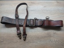 VTG WWII German Type Bulgarian Officer Leather Belt B.M.K. Brass Buckle 51,2