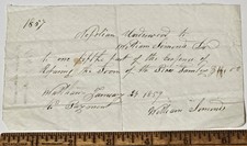 1857 Waltham MA Family Tomb Repair Receipt Napoleon Underwood Wm Simonds Signed picture