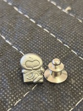 NASA Snoopy Astronaut Employee Silver Tone Award Lapel Pin - REPRODUCTION picture