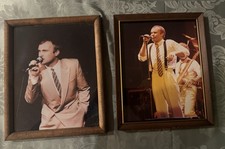 Phil Collins Vintage 8x10 Concert Photos Framed Lot of 2 Genesis Singer picture