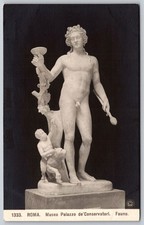 Fauno Statue Capitolini Museum Rome Italy NPG Antique RPPC Postcard F425 picture