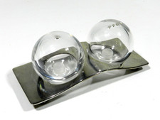 Vintage Ercuis French Silver Plate Modernist Salt & Pepper Shaker picture