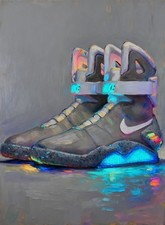 Nike Air Mag Back to the Future Classic Sneakers Art Card Print PZ Signed /30 picture