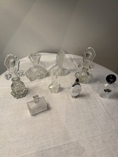 Vintage Perfume Bottle Lot of 8 Guerlain Shalimar Evening in Paris Glass picture