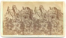 W G Chamberlain Stereoview of Rock Formations at Glen Eyrie Colorado c1870s picture