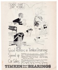 1929 Timken Roller Bearings Donald Bender Jazz Age Car Ad picture