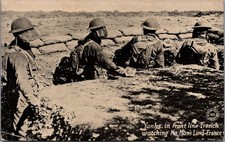 WWI Yanks Front Line Trench France No Man's Land RPPC Chicago Daily News U&U picture