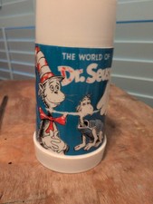 1970 Dr Seuss Thermos for Lunch Box * Vintage * Lunchbox Bottle Cat in the Hat picture