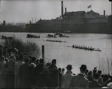 1937 Press Photo Oxford wins crew race vs Cambridge on the Thames River picture