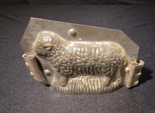 Antique Chocolate Mold Sheep Lamb Metal Two Part picture