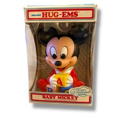 Vtg 1986 Mickey Mouse Disney Hug-Ems Squeak Toy / NEW IN ORIGINAL BOX Retro (16 picture
