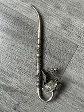 Antique Oriental Filigree Metal Smoking Tobacco Pipe Asian Peacock 8