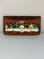 Vintage 3D Chalkware Wall Art The Last Supper 1970’s Jesus Disciples Religious picture