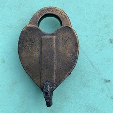Atchison Topeka & Santa Fe Railroad Brass Heart Shaped Lock picture