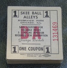 (25) Vintage Riverview Amusement Park Chicago Illinois SKEE BALL ALLEYS Coupons picture