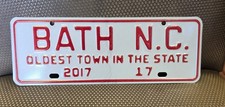 NOS Bath North Carolina License Plate 2017 #17 NC City Plate picture