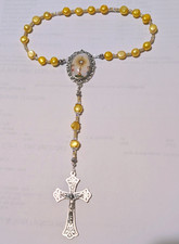 Christian Chaplet, Yellow Fresh Water Pearls, Monstrance Center, Crucifix picture