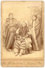 CABINET PHOTO OF NEZ PERCE OR UMATILLA INDIANS, WALTER BOWMAN, PENDLETON, OREGON picture