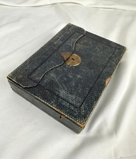 Antique 1880's Victorian Leather Bound Correspondance Letter Box w/ Old Wallet picture