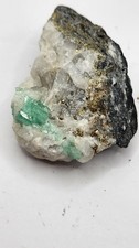 28g Natural High Clarity Emerald Crystal Calcite Pyrite Matrix Specimen 46mm picture