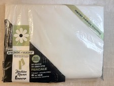 Vintage Penneys Fashion Manor Full Double White Flat Bed Sheet Percale NIP picture