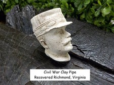 Old Rare Vintage Antique Civil War Relic Clay Pipe Richmond Virginia Confederate picture