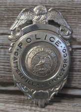 Caterpillar Tractor Police Badge Illinois Vintage HTF picture