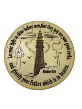 Let Your Light Shine Matthew 5:16 Father Heaven Lighthouse Paperweight Resin picture