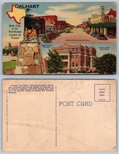 Vintage Dalhart Texas Linen Postcard Empty Saddles Dallam County Court House picture