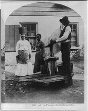 Photo:Charleston S.C. 1879 African Americans at Water Pump Stereograph picture