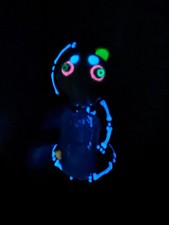 6.25” Premium Glass Water Pipe Art Glow in Dark Abstract Skeleton Monster 14mm picture